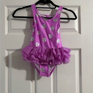 Cat & Jack Purple One Piece with Silver Shells